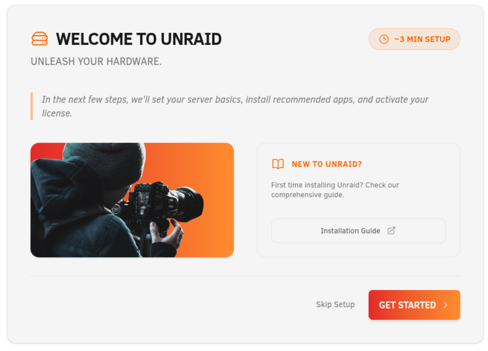 Paso 1: Bienvenido a Unraid